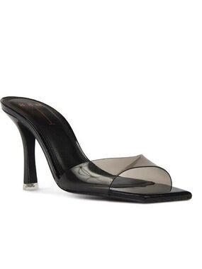 Black suede Studio "Marnie" Black slide heels BNWT mules women NEW